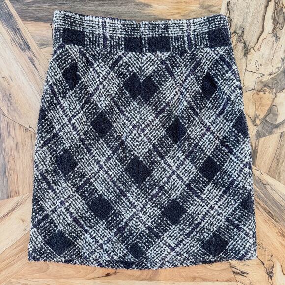 Antonio Melani, Black & White Plaid Tweed Pencil Skirt/Mini Skirt, Women's 6 - Picture 2 of 11